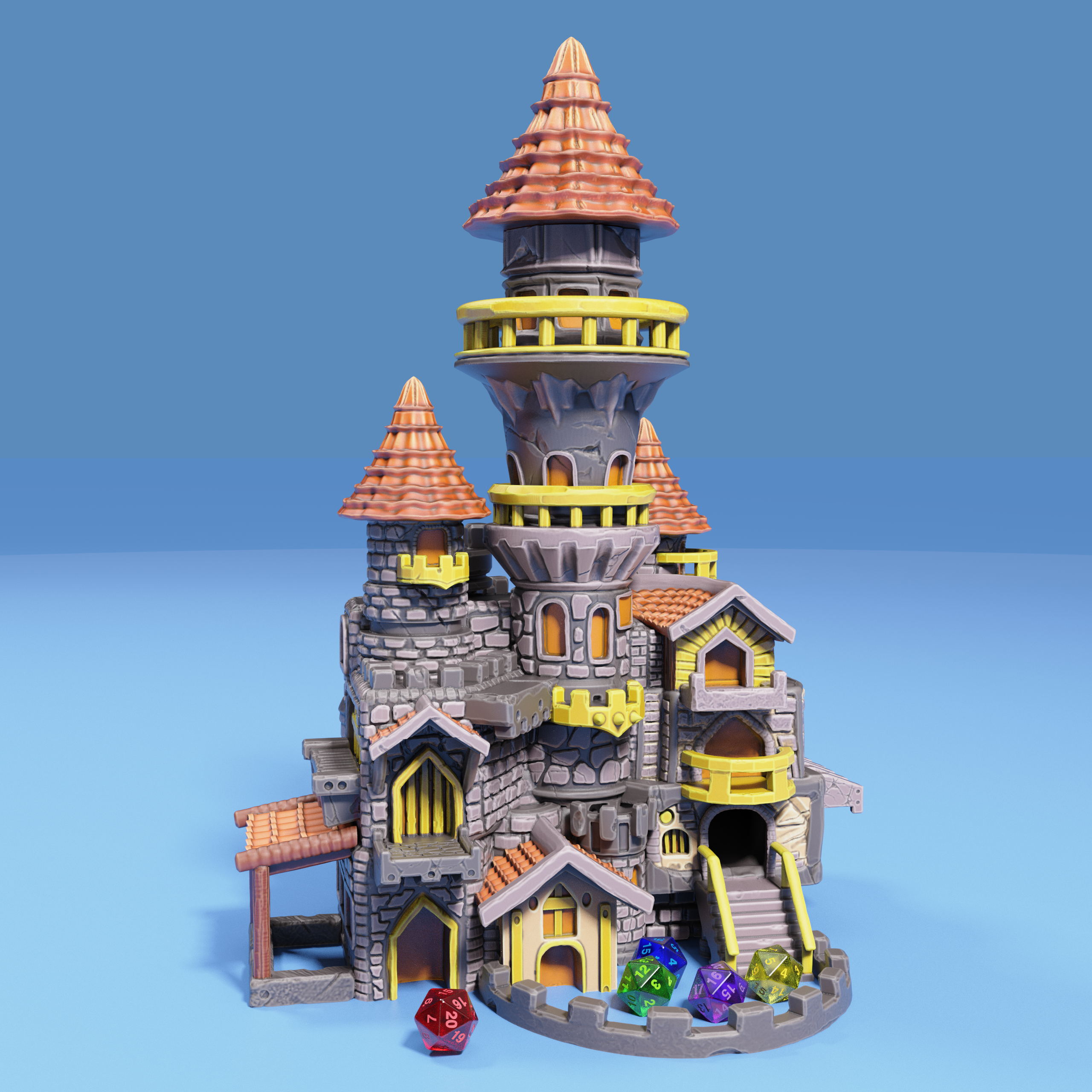 Castle Dice Tower / Random Outcome Tool / RPG Game Item / Board Gamer Equipment / Kingdom Decoration / Collectible Architecture / Fantasy Figure / Magical Building Statue